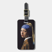 Vermeer Meisje Parel Oorbel Masterpiece Schilderen Bagagelabel (Voorkant verticaal)