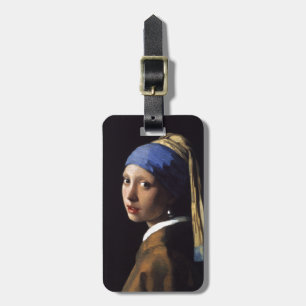 Vermeer Meisje Parel Oorbel Masterpiece Schilderen Bagagelabel
