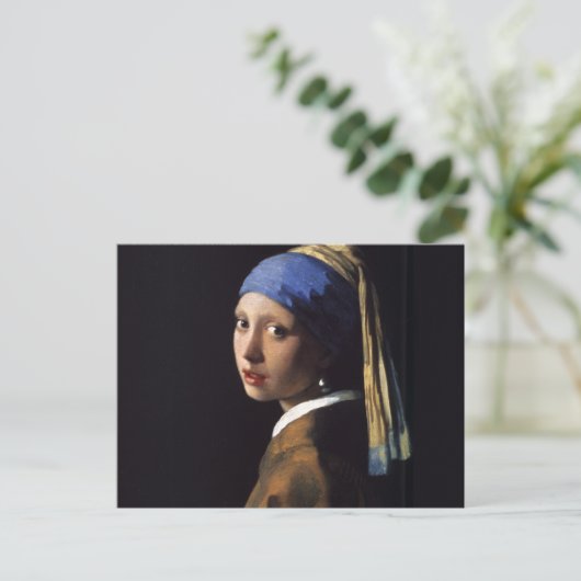 Vermeer Meisje Parel Oorbel Masterpiece Schilderen Briefkaart (Staand voorkant)