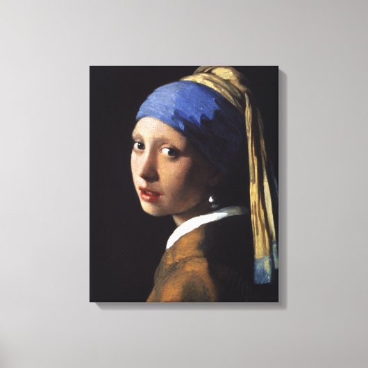 Vermeer Meisje Parel Oorbel Masterpiece Schilderen Canvas Afdruk (Voorkant)