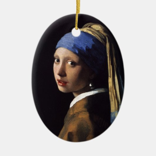 Vermeer Meisje Parel Oorbel Masterpiece Schilderen Keramisch Ornament (Voorkant)