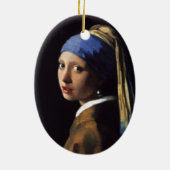 Vermeer Meisje Parel Oorbel Masterpiece Schilderen Keramisch Ornament (Achterkant)