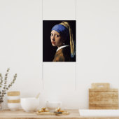 Vermeer Meisje Parel Oorbel Masterpiece Schilderen Poster (Keuken)