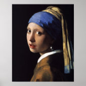 Vermeer Meisje Parel Oorbel Masterpiece Schilderen Poster (Voorkant)