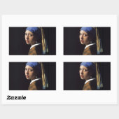 Vermeer Meisje Parel Oorbel Masterpiece Schilderen Rechthoekige Sticker (Vel)