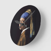Vermeer Meisje Parel Oorbel Masterpiece Schilderen Ronde Klok (Hoek)