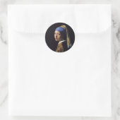 Vermeer Meisje Parel Oorbel Masterpiece Schilderen Ronde Sticker (Tas)