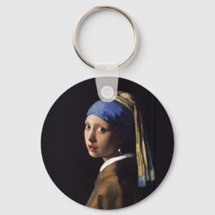 Vermeer Meisje Parel Oorbel Masterpiece Schilderen Sleutelhanger