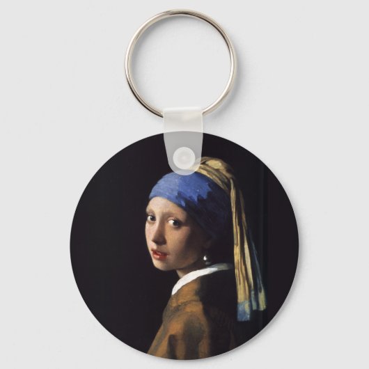 Vermeer Meisje Parel Oorbel Masterpiece Schilderen Sleutelhanger (Voorkant)