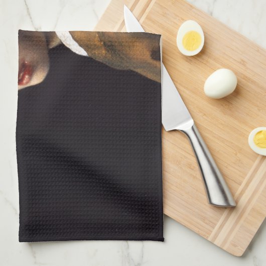 Vermeer Meisje Parel Oorbel Masterpiece Schilderen Theedoek (Quarter Fold)