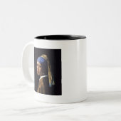 Vermeer Meisje Parel Oorbel Masterpiece Schilderen Tweekleurige Koffiemok (Voorkant links)