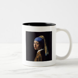 Vermeer Meisje Parel Oorbel Masterpiece Schilderen Tweekleurige Koffiemok