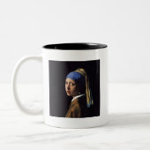 Vermeer Meisje Parel Oorbel Masterpiece Schilderen Tweekleurige Koffiemok (Links)