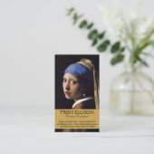 Vermeer Meisje Parel Oorbel Masterpiece Schilderen Visitekaartje (Staand voorkant)