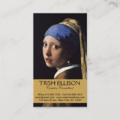 Vermeer Meisje Parel Oorbel Masterpiece Schilderen Visitekaartje (Voorkant)