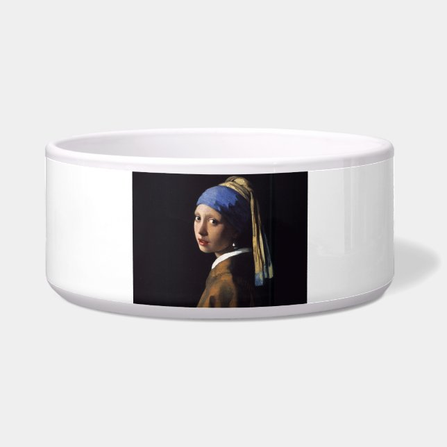 Vermeer Meisje Parel Oorbel Masterpiece Schilderen Voerbakje (Voorkant)