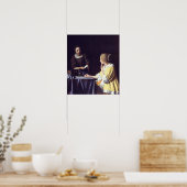 Vermeer - Mistress and Maid Holding A Letter 1668 Poster (Keuken)