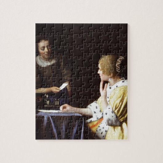 Vermeer - Mistress en Maid 1666-67 Legpuzzel (Verticaal)