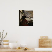 Vermeer - officier en lachen meisje 1660 poster (Keuken)