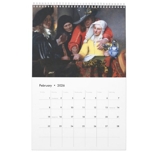 Vermeer Paintings Calendar Kalender (Feb 2026)