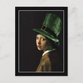 Vermeer Parel Oorbel Klaver St Patrick's Day Briefkaart (Voorkant)
