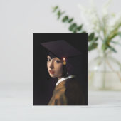 Vermeer Pearl Earring Afstuderen Afstudeerder Pet Briefkaart (Staand voorkant)