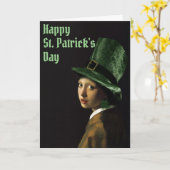 Vermeer Pearl Earring Clover St Patrick's Day Kaart (Gele Bloem)