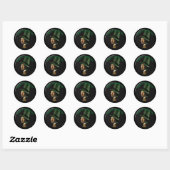 Vermeer Pearl Earring Clover St Patrick's Day Ronde Sticker (Vel)