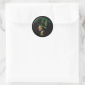 Vermeer Pearl Earring Clover St Patrick's Day Ronde Sticker (Tas)