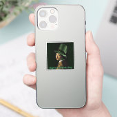 Vermeer Pearl Earring Clover St Patrick's Day Sticker (Telefoon)
