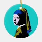 Vermeer Pearl Earring Pop Art Keramisch Ornament (Voorkant)