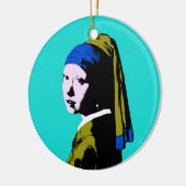 Vermeer Pearl Earring Pop Art Keramisch Ornament (Links)