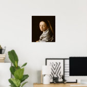 Vermeer - portret van een jonge vrouw 1674 poster (Thuiskantoor)