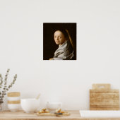 Vermeer - portret van een jonge vrouw 1674 poster (Keuken)