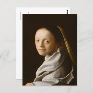 Vermeer - Portret van een jonge vrouw Briefkaart