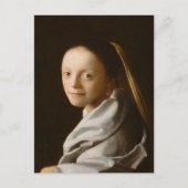 Vermeer - Portret van een jonge vrouw Briefkaart (Voorkant)