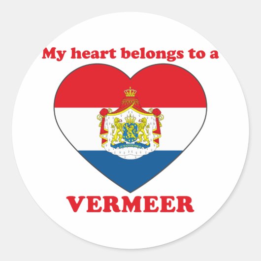 Vermeer Ronde Sticker (Voorkant)