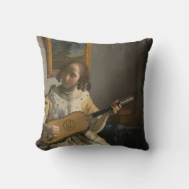 Vermeer schilderdetail op vintage kussen
