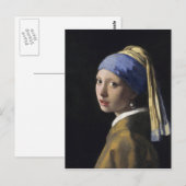 Vermeer schilderen - Meisje met een parel Briefkaart (Voorkant / Achterkant)