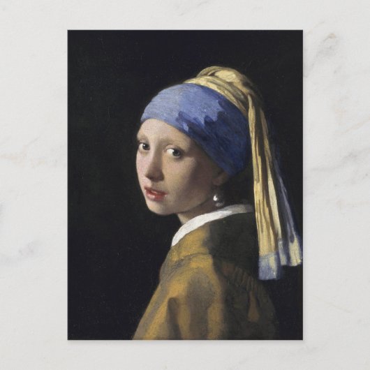Vermeer schilderen - Meisje met een parel Briefkaart (Voorkant)