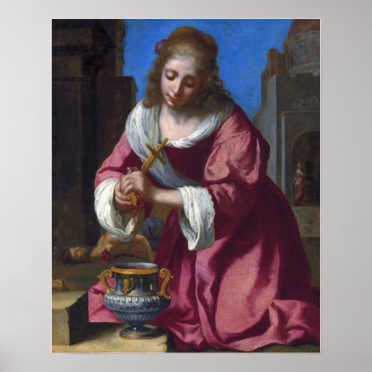Vermeer - Sint Praxedis 1655 Poster (Voorkant)