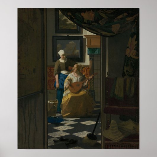 Vermeer - The Love Letter 1670 Poster (Voorkant)