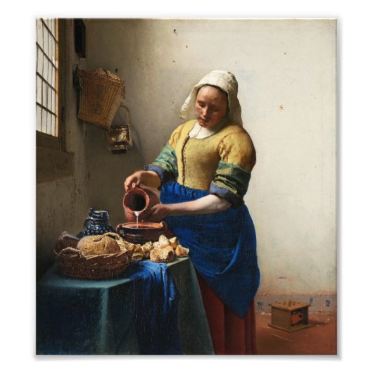 Vermeer The Milkmaid Foto Print Afdruk (Voorkant)