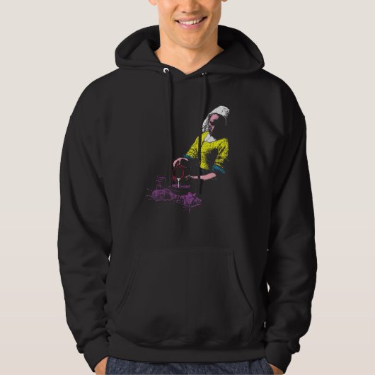 Vermeer The Milkmaid Pop 80s Pop Minimal Baroque A Hoodie (Voorkant)