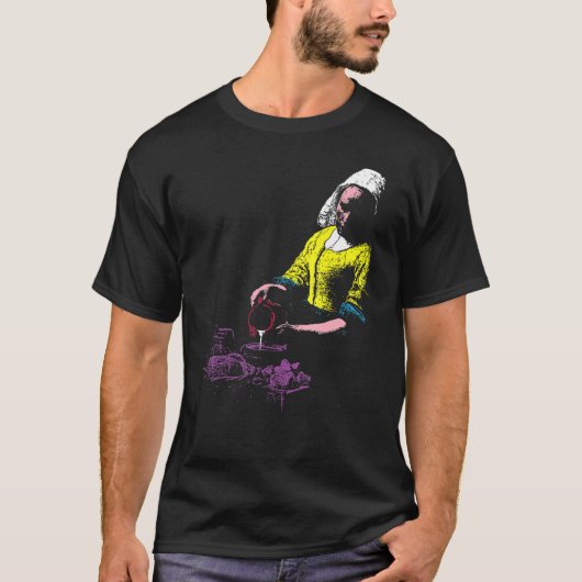 Vermeer The Milkmaid Pop 80s Pop Minimal Baroque A T-shirt (Voorkant)