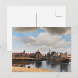 Vermeer - Uitzicht van Delft   stadsgezicht Briefkaart