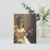 Vermeer van Delft, Jan die Gitarrenspielerin G Briefkaart (Staand voorkant)