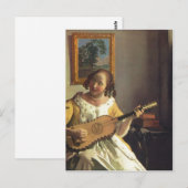 Vermeer van Delft, Jan die Gitarrenspielerin G Briefkaart (Voorkant / Achterkant)