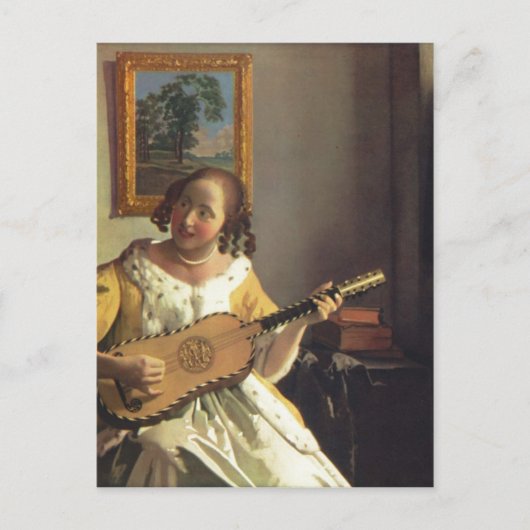 Vermeer van Delft, Jan die Gitarrenspielerin G Briefkaart (Voorkant)