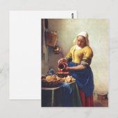Vermeer van Delft, Jan Milchausgie?ende Magd de M Briefkaart (Voorkant / Achterkant)